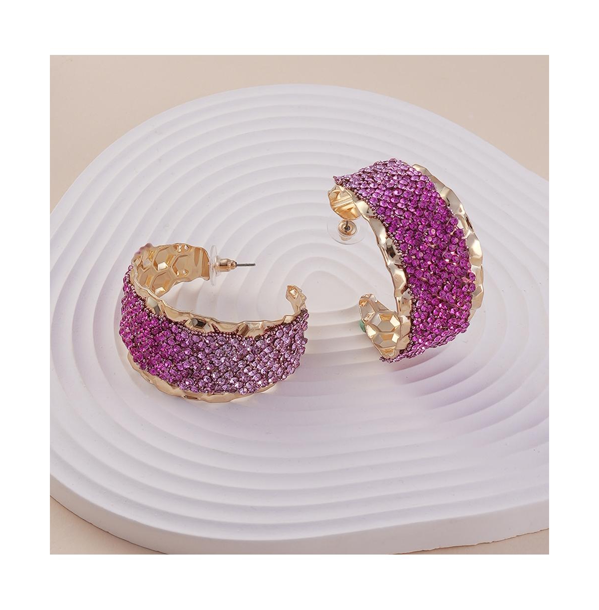 Sohi Women's The Glacier Hoop Earrings In Blue