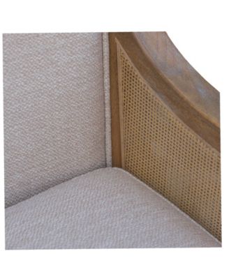 28" Wood Morgan Wide Cane Accent Chair with Removable Back Cushion