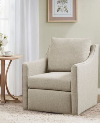 30" Wood Christian Wide Swivel Armchair