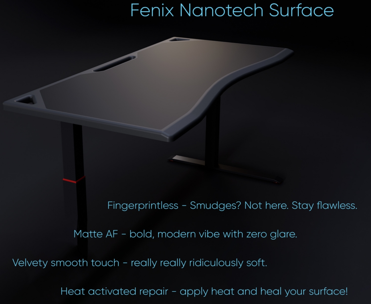 MY FAVORITE COMPANY MFC ROGUE EXECUTIVE OFFICE & GAMING STATIC 30&#X22; X 60&#X22; DESK WITH FENIX NANOTECH SURFACE