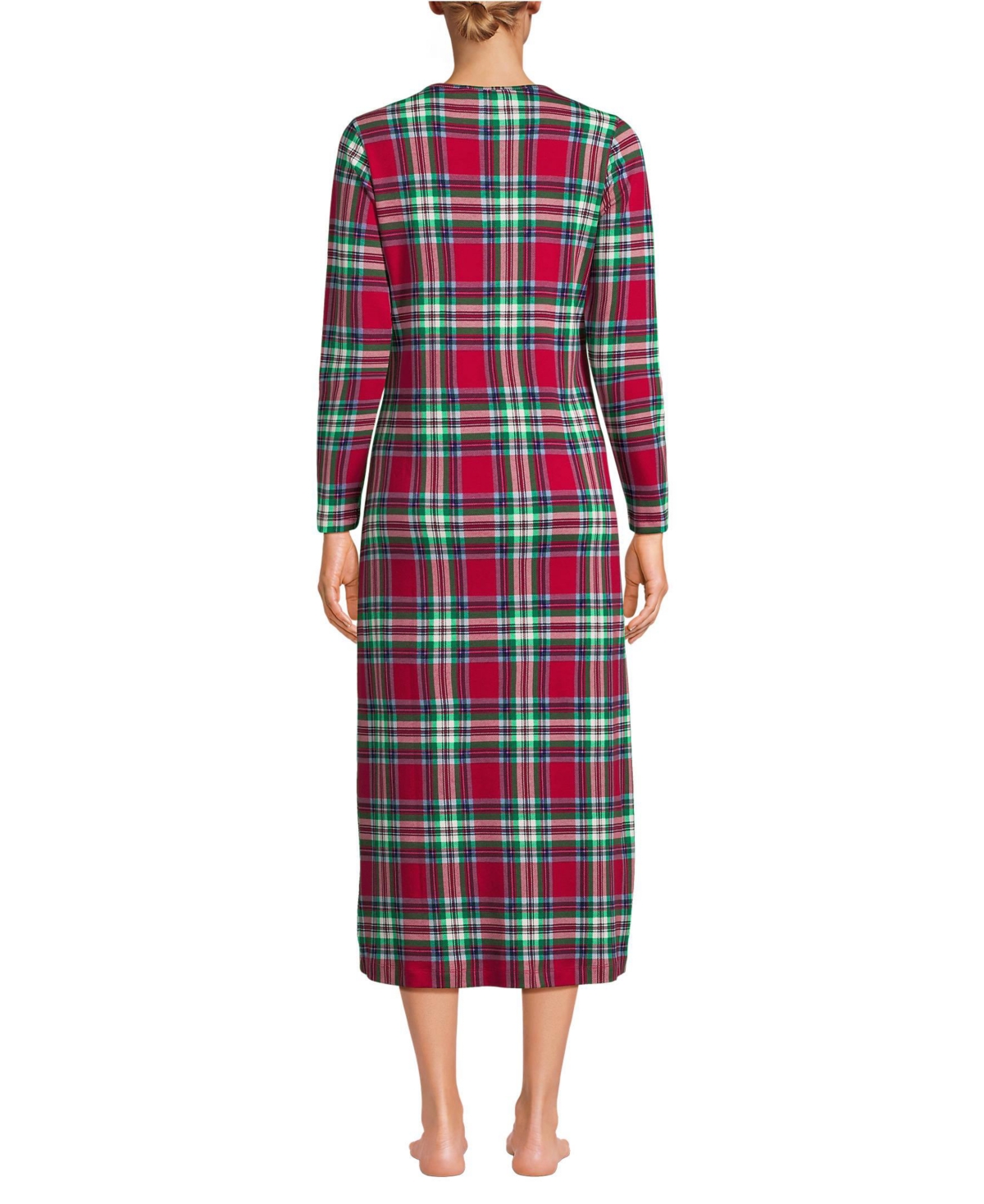 Lands' End Women's Tall Cotton Sleeve Midcalf Nightgown