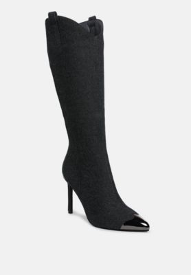 Womens Ridda Metallic Cap Toe Denim Boots