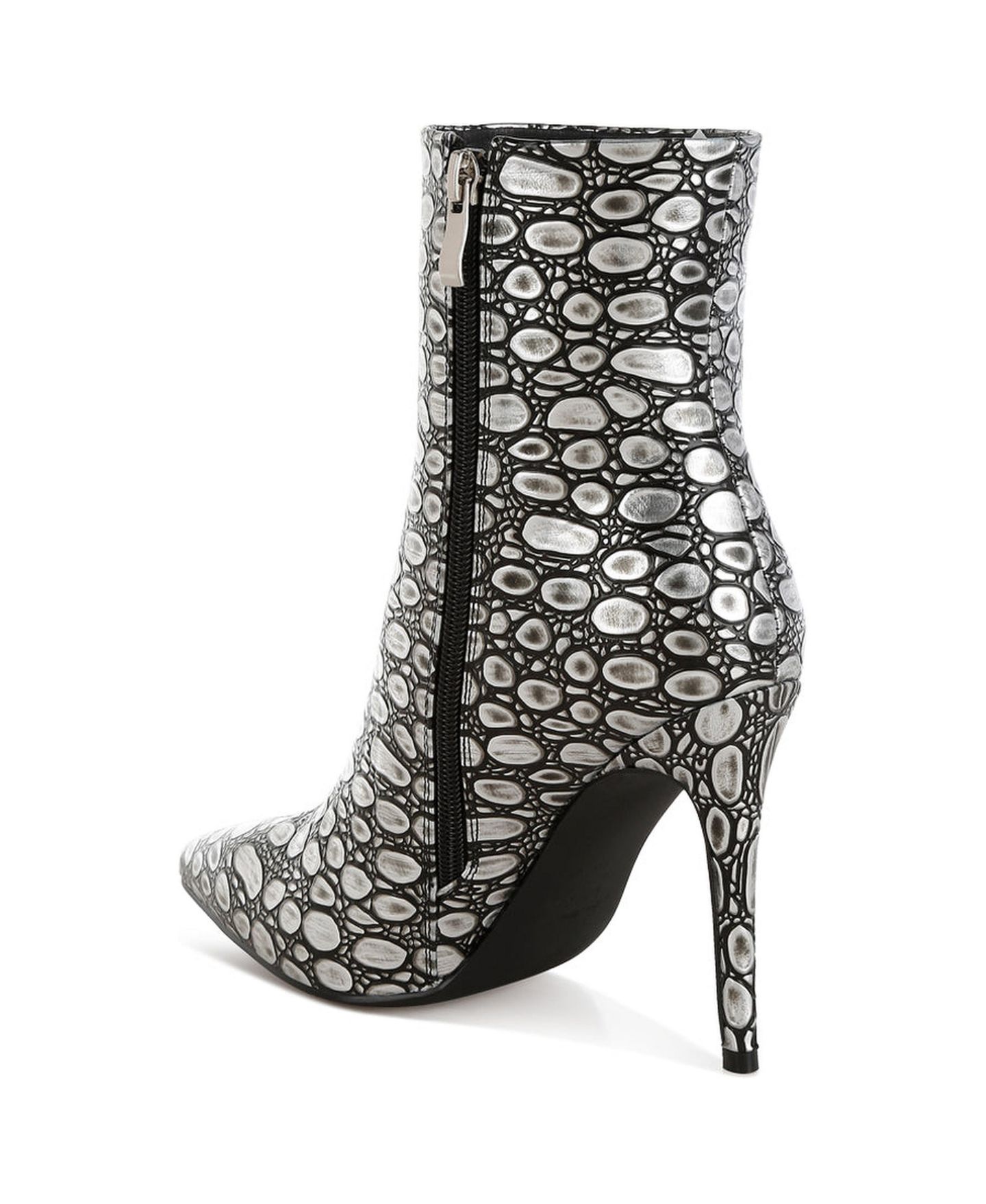 Женские ботинки London Rag Moolah Embossed Stiletto Heel Ankle, цвет: Чёрный — фото 2