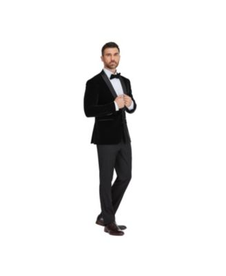 Men's Slim-Fit Velvet Shawl Lapel Tuxedo Set