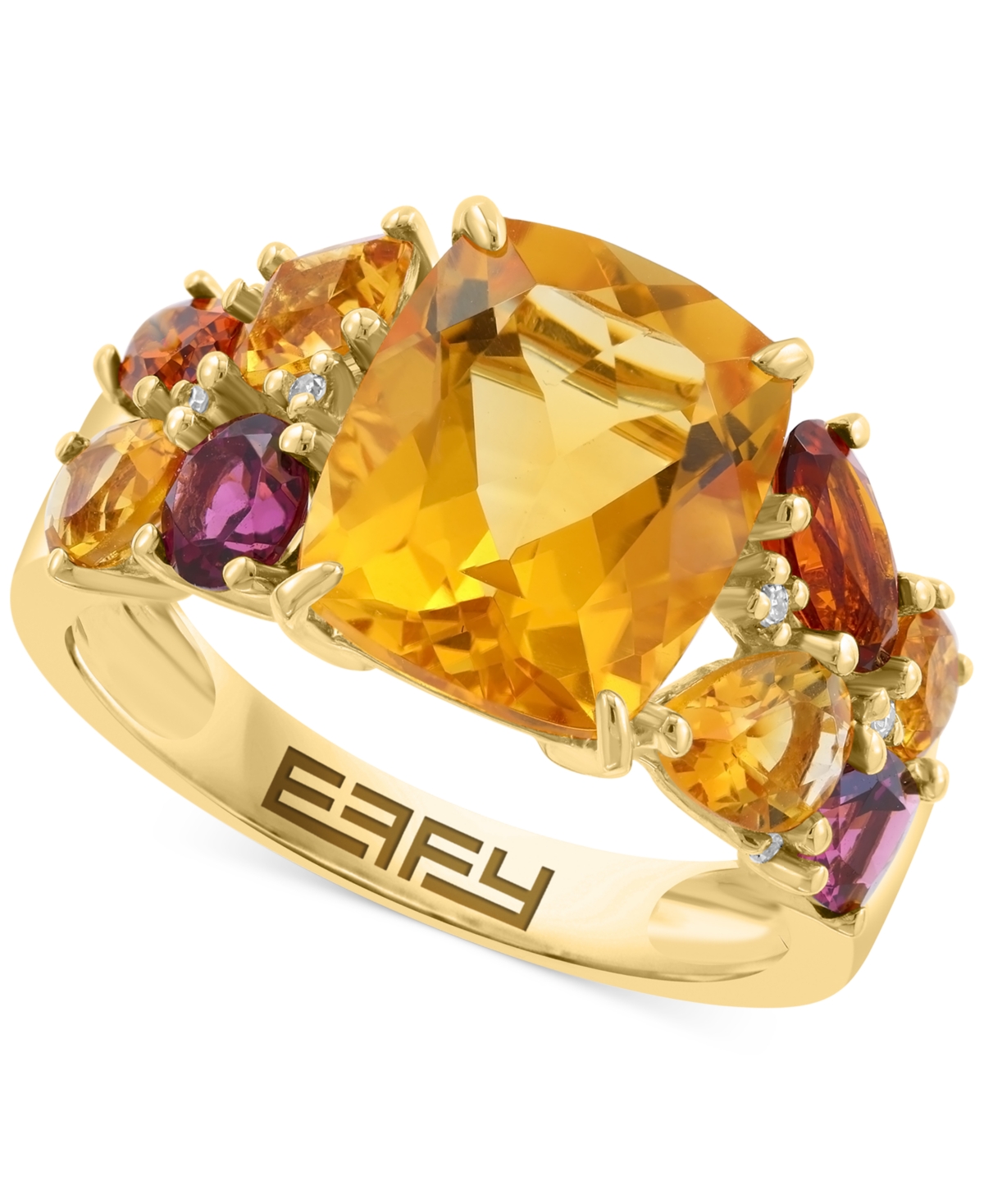 EFFY COLLECTION EFFY MULTI-GEMSTONE (6-1/5 CT. T.W.) & DIAMOND ACCENT RING IN 14K GOLD-PLATED STERLING SILVER 