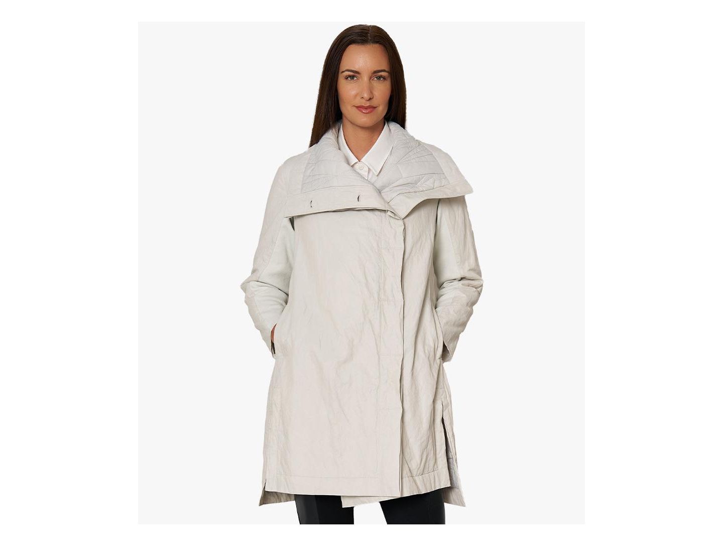 Женское пальто Stella Carakasi Lightly Padded Water Repellent Button-Front Kentfield, цвет: Берёзовый — фото 4