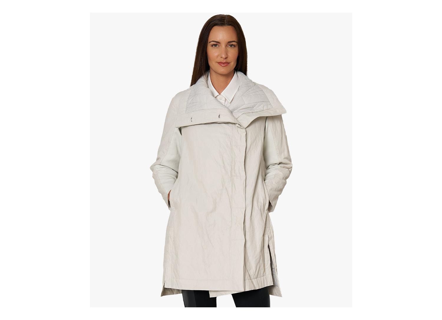 Women's Lightly Padded Water Repellent Button-Front Kentfield Coat