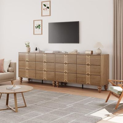 1 PC Wooden Modern 6 Drawer Dresser
