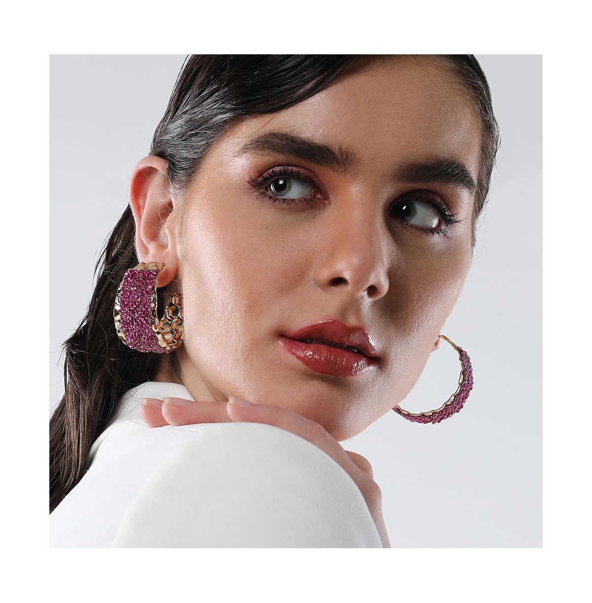 Sohi Women's The Glacier Hoop Earrings In Blue
