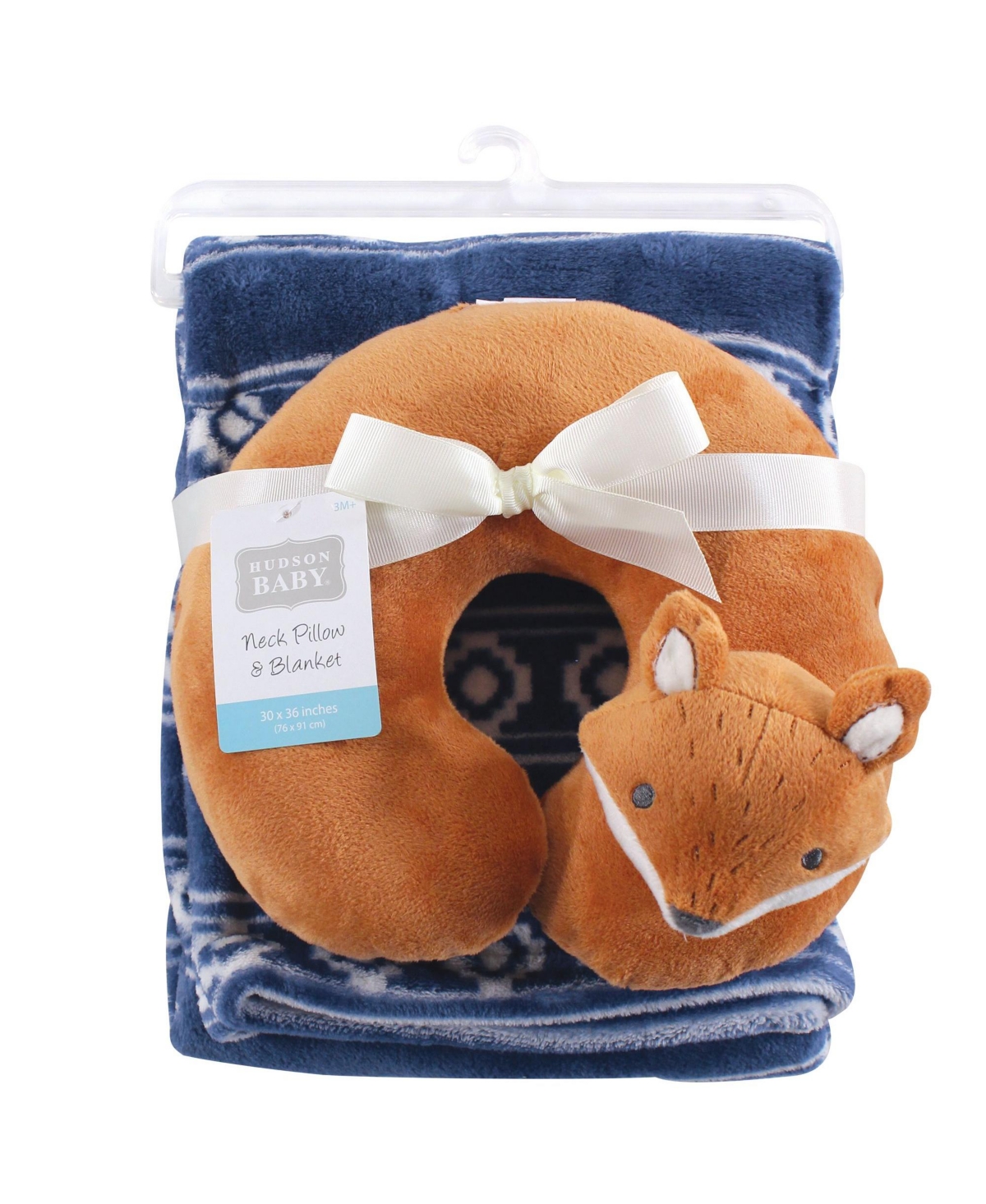 Hudson Baby Boys Neck Pillow and Plush Blanket Set