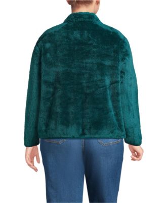 Plus Size Half Zip Cozy High Pile Fleece Pullover