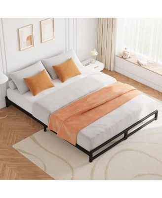 Full Size Metal Platform Bed Frame with Steel Slat Support