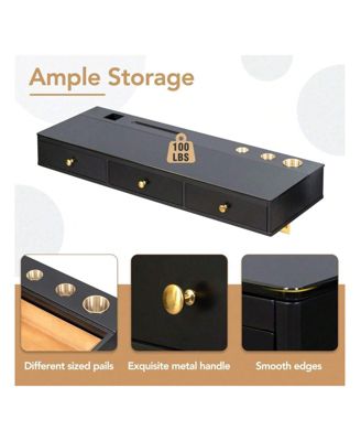 47" Floating Shelf With Drawer Multi-Purpose Wall-Mounted Vanity Table Cosmetic Mounted Desk Floating Table Make Up Desk For Bedroom Bathroom Hairdressers