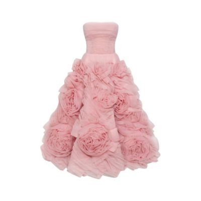 Women's Dramatically Flowered Tulle Dress