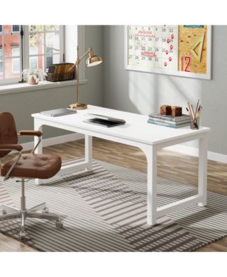 63”Executive Desk, Modern Simple Workstation Business Furniture, Large Office Computer Desk with Thicken Frame