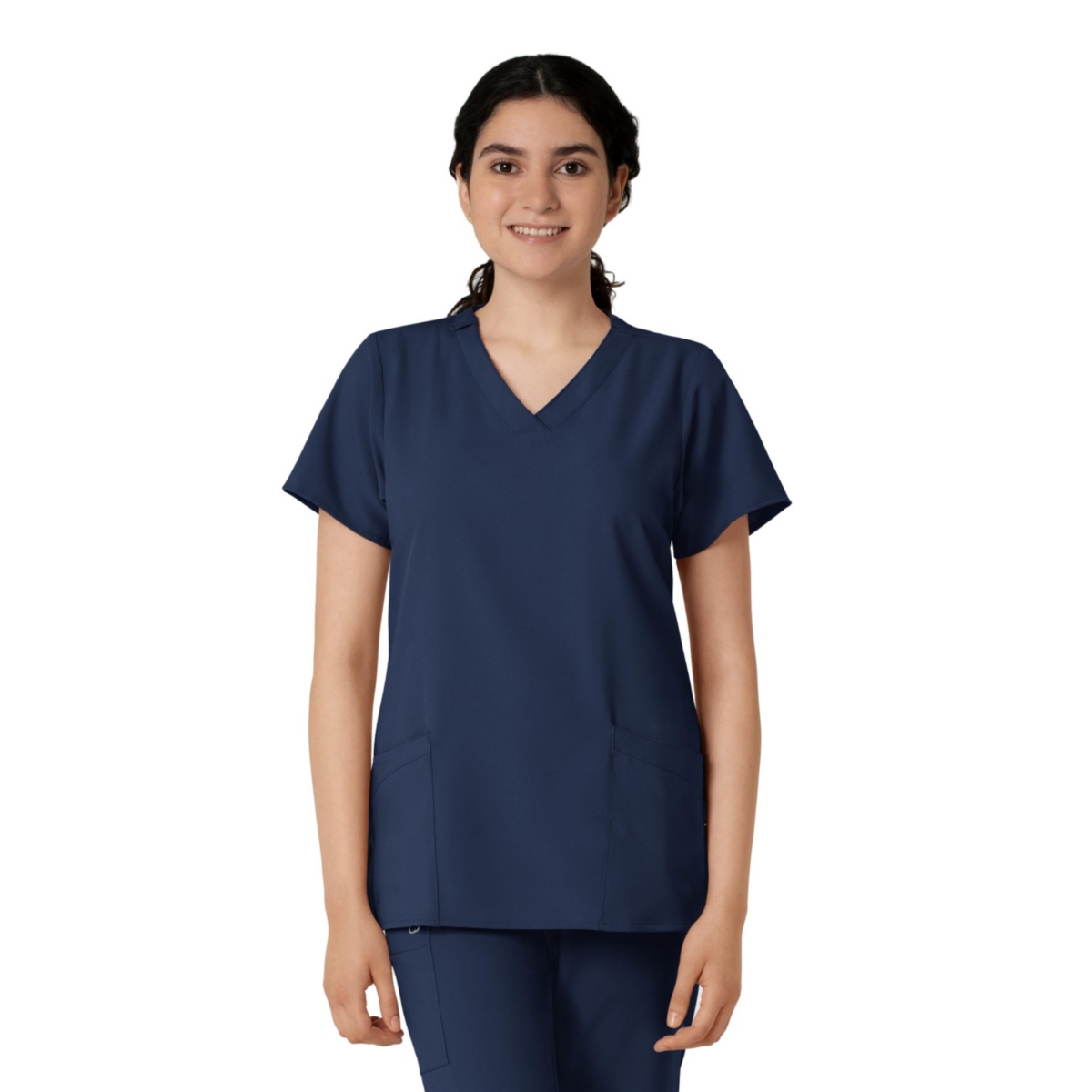 Women's W123 Basic V-Neck Scrub Top - Galaxy blue