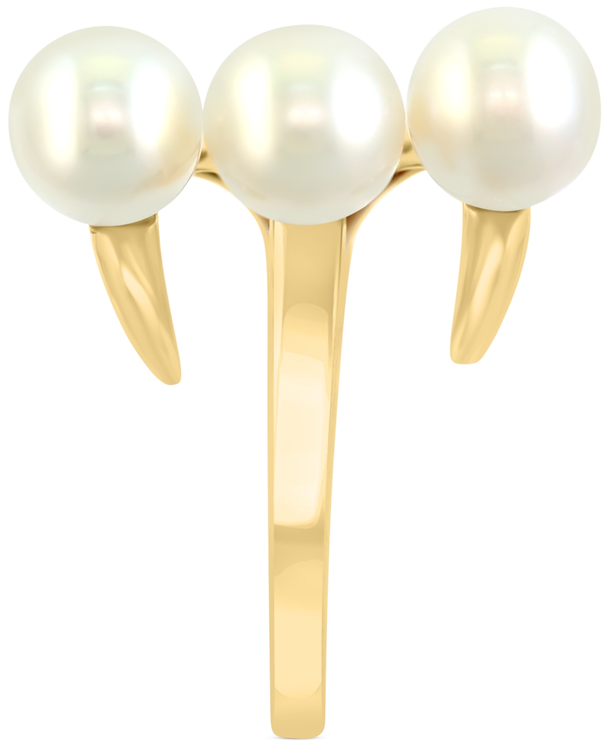 Effy Collection Effy Cultured Freshwater Pearl (6mm) Triple Row Statement Ring In Gold