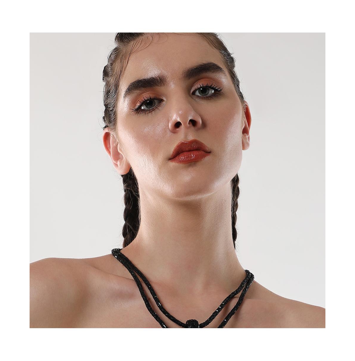 Sohi Women's The Mirror Multi-layer Necklace In Black