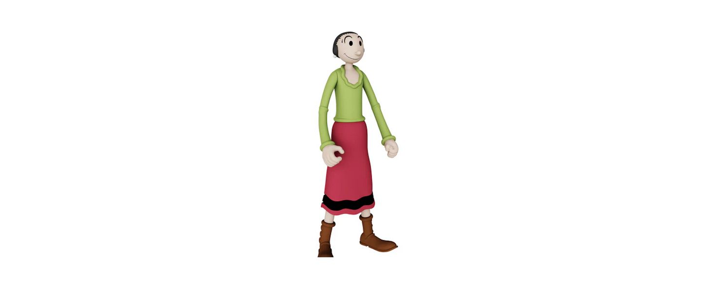 Детская фигурка Popeye Olive Oyl 5" Articulated Retro Action Figure, Ages 8+, цвет: Open Miscellaneous — фото 1