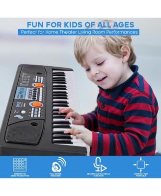 49-Key Digital Karaoke Keyboard - Portable Electronic Piano with Rechargeable Battery & Microphone (PKBRD4113