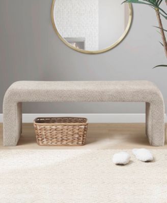 Steve 52"W Boucle Waterfall Bench