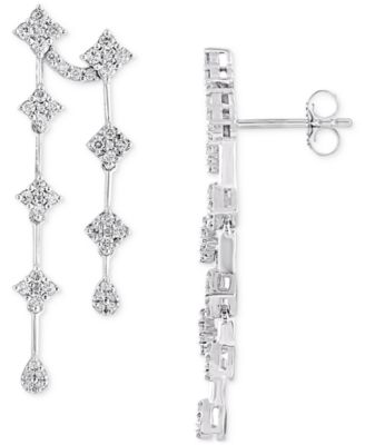 Macy's - Diamond Double Drop Earrings (1 ct. t.w.) in 14k White Gold