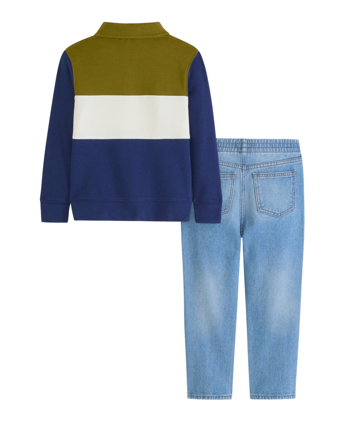 Scotch & Soda Little Boys French Terry Graphic Polo Denim Pant Set, 2- Piece Set In Evening Skies