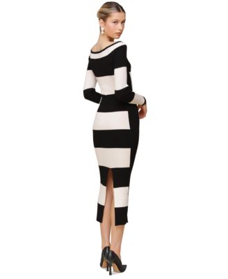 knee length dresses for ladies Striped Sweater Dress – AR THE LABEL main image 1