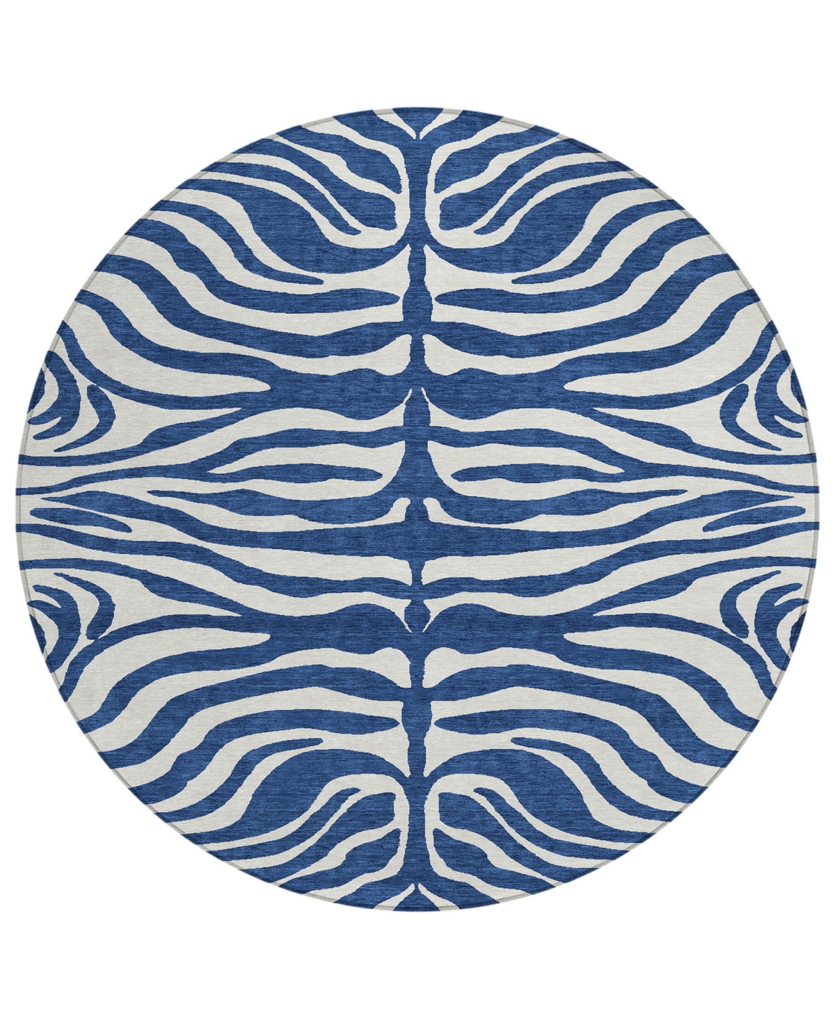 Addison Chantille Machine Washable Acn1042 8'x8' Round Area Rug In Navy