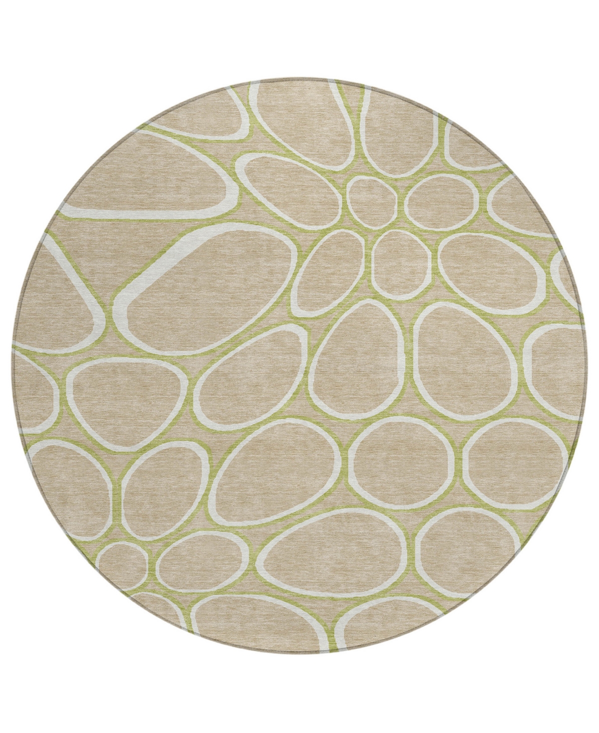 Addison Chantille Machine Washable Acn1041 8'x8' Round Area Rug In Tan