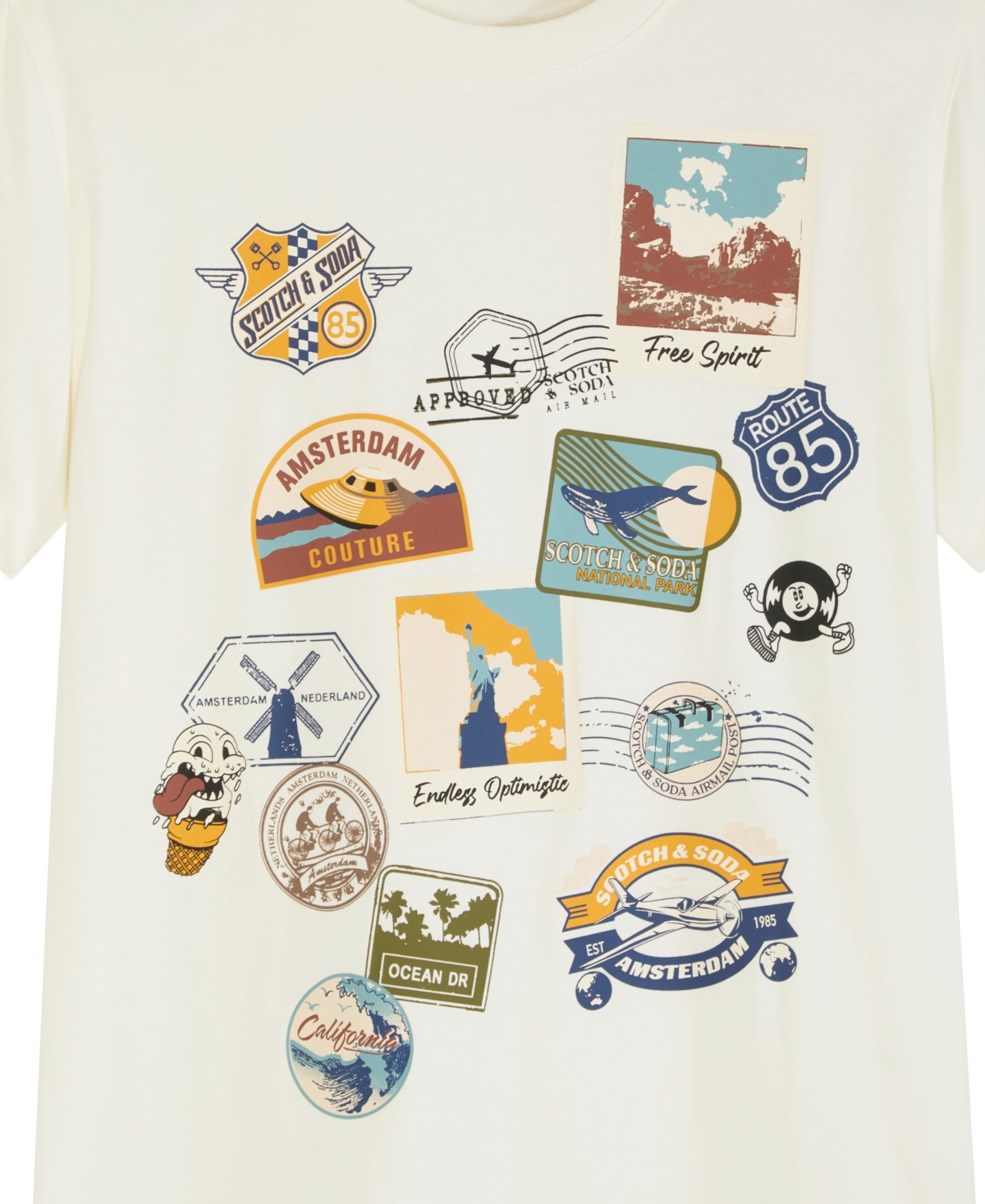 Scotch & Soda Big Boys Short Sleeve Graphic Tee In Swan