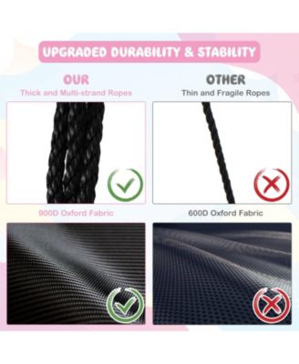 40 Inches Saucer Tree Swing Round with Adjustable Ropes and Carabiners