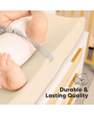 2pk Soothe Changing Pad Covers for Girl, Boy, Soft Cotton Contoured Diaper Changing Table Pad Covers