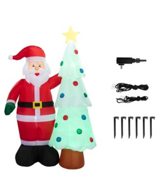 7 ft. Outdoor Santa and Tree Lit Inflatable