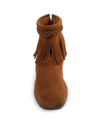 Women's Suede High Top Back Zip Boots
