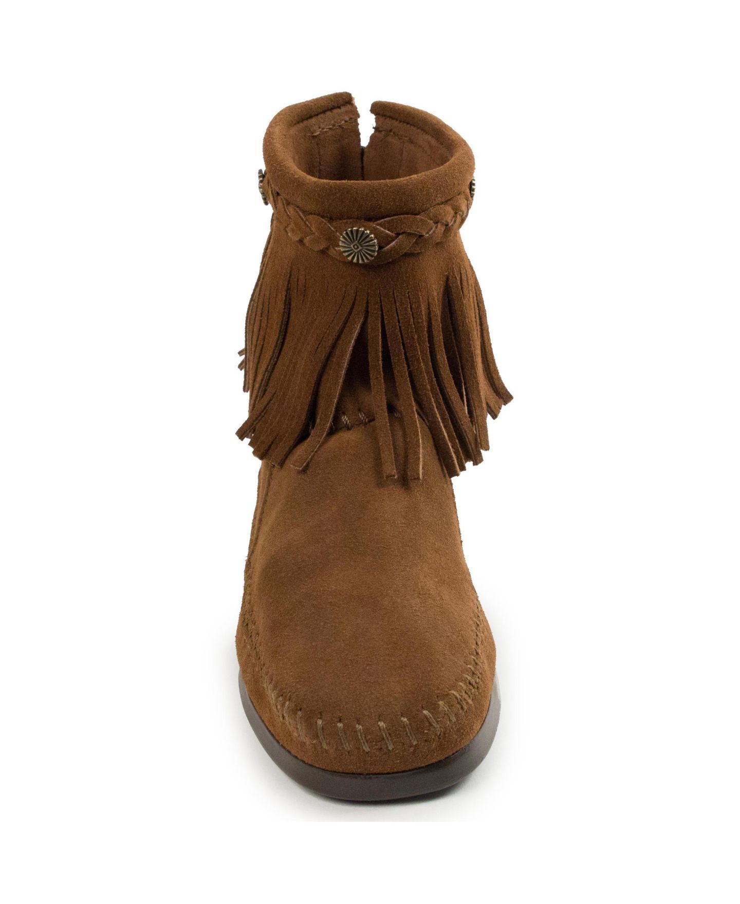 Женские ботинки Minnetonka Suede High Top Back Zip, цвет: Пыльный коричневый — фото 3