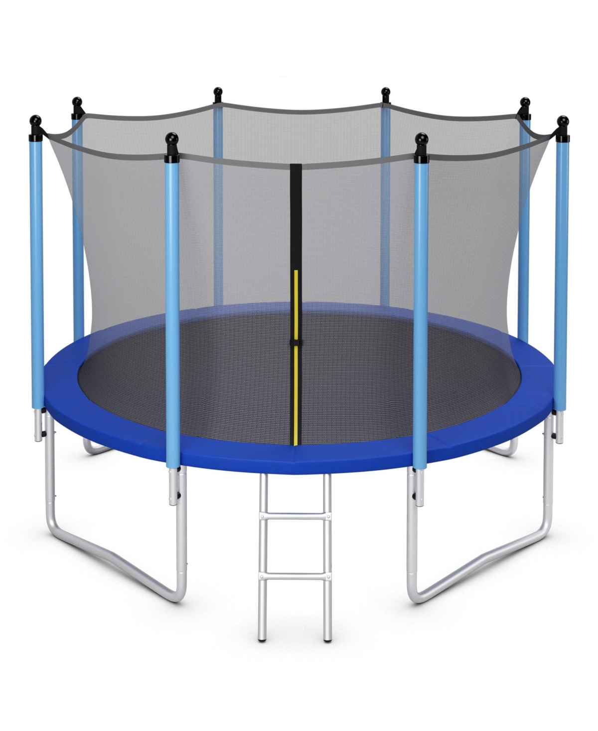 Gymax 14FT Jumping Exercise Recreational Bounce Trampoline for Kids W/Safety Enclosure - Blue+silver+black
