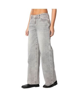 Women's Magda Acid Wash Low Rise Baggy Jeans