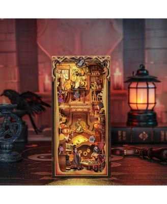 Book Nook Kit - DIY Miniature House Magic Dollhouse Kit for Adults Teens, Fantastic Booknook Bookshelf Decor Beasts Alley Model Build with LED Light (Fantastic Animal Common Room