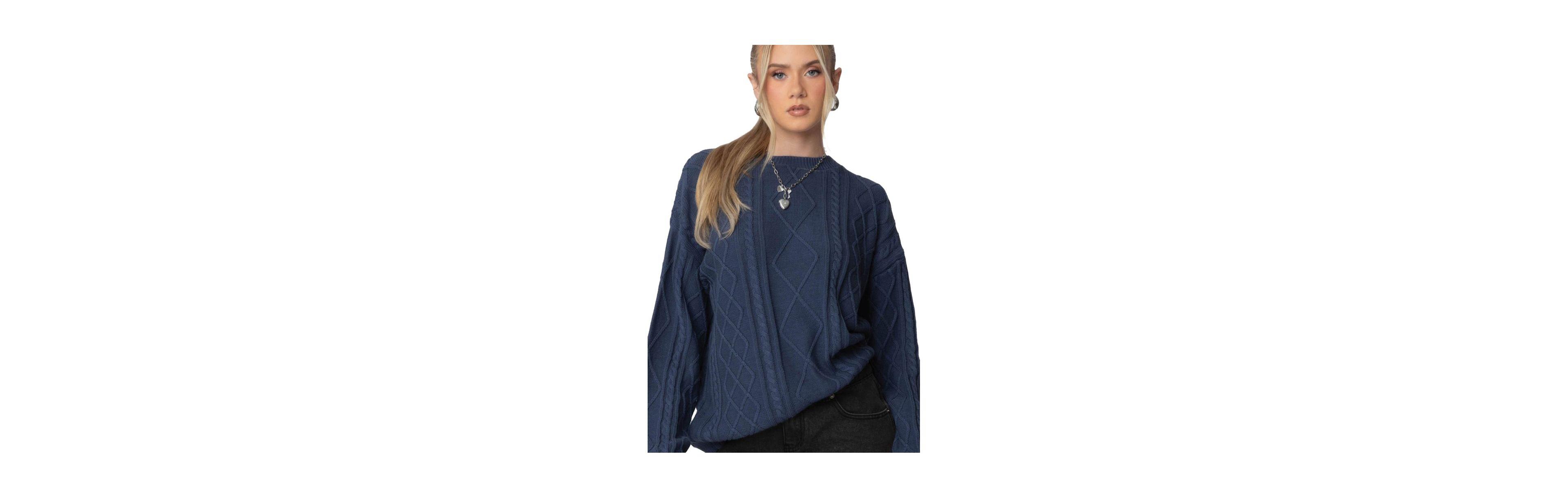 Edikted Women's Jessy cable knit oversized sweater