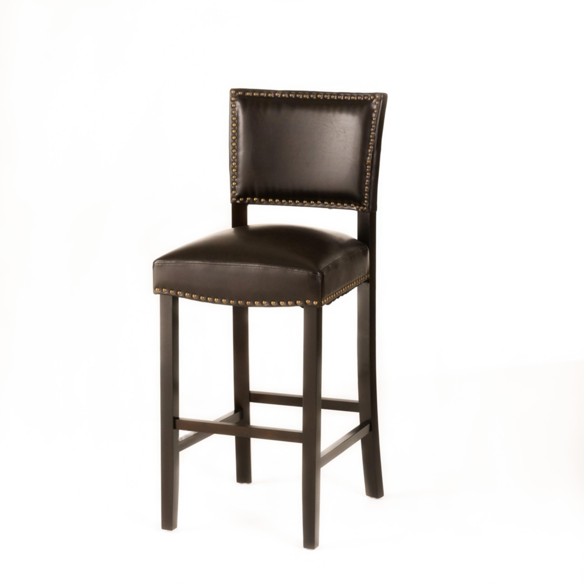 The Pop Home Contemporary Upholstered Bar Stool with Nailhead Trim,Rubberwood Legs,2PK-The Pop Home