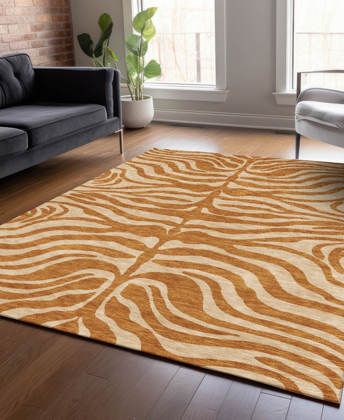 Addison Chantille Machine Washable Acn1042 9'x12' Area Rug In Paprika