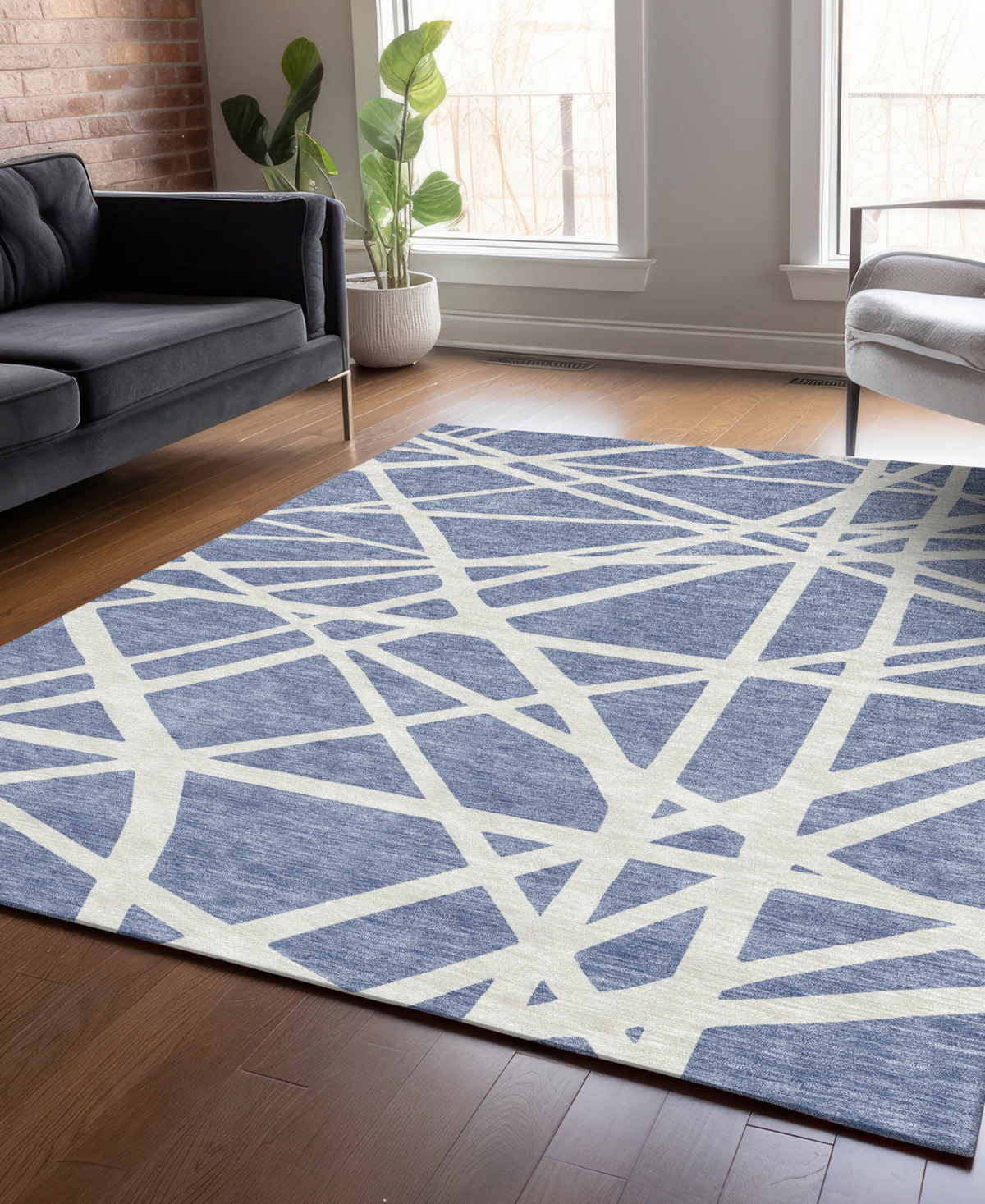 Shop Addison Chantille Machine Washable Acn1040 9'x12' Area Rug In Denim