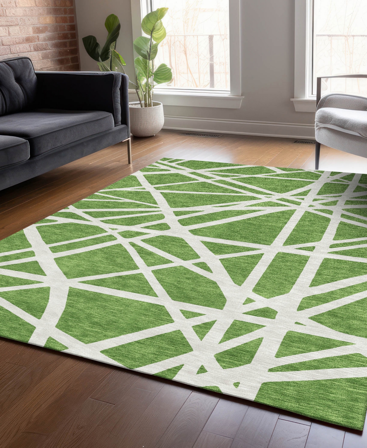 Addison Chantille Machine Washable Acn1040 8'x10' Area Rug In Green