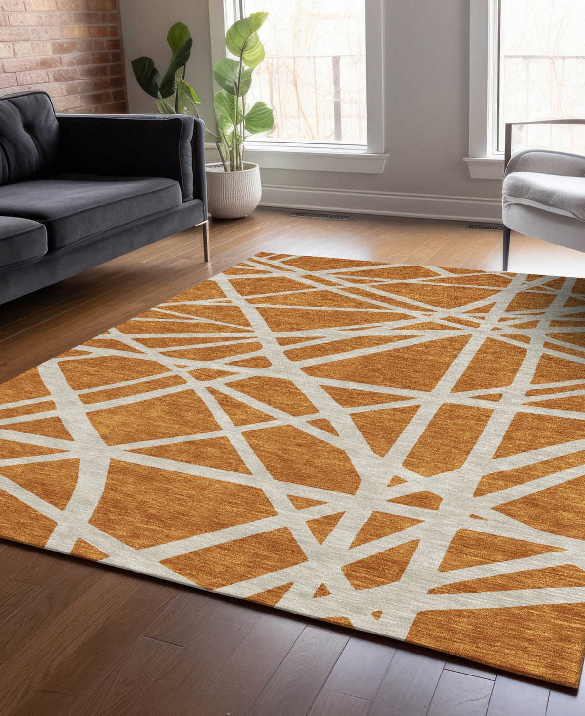 Addison Chantille Machine Washable Acn1040 8'x10' Area Rug In Copper