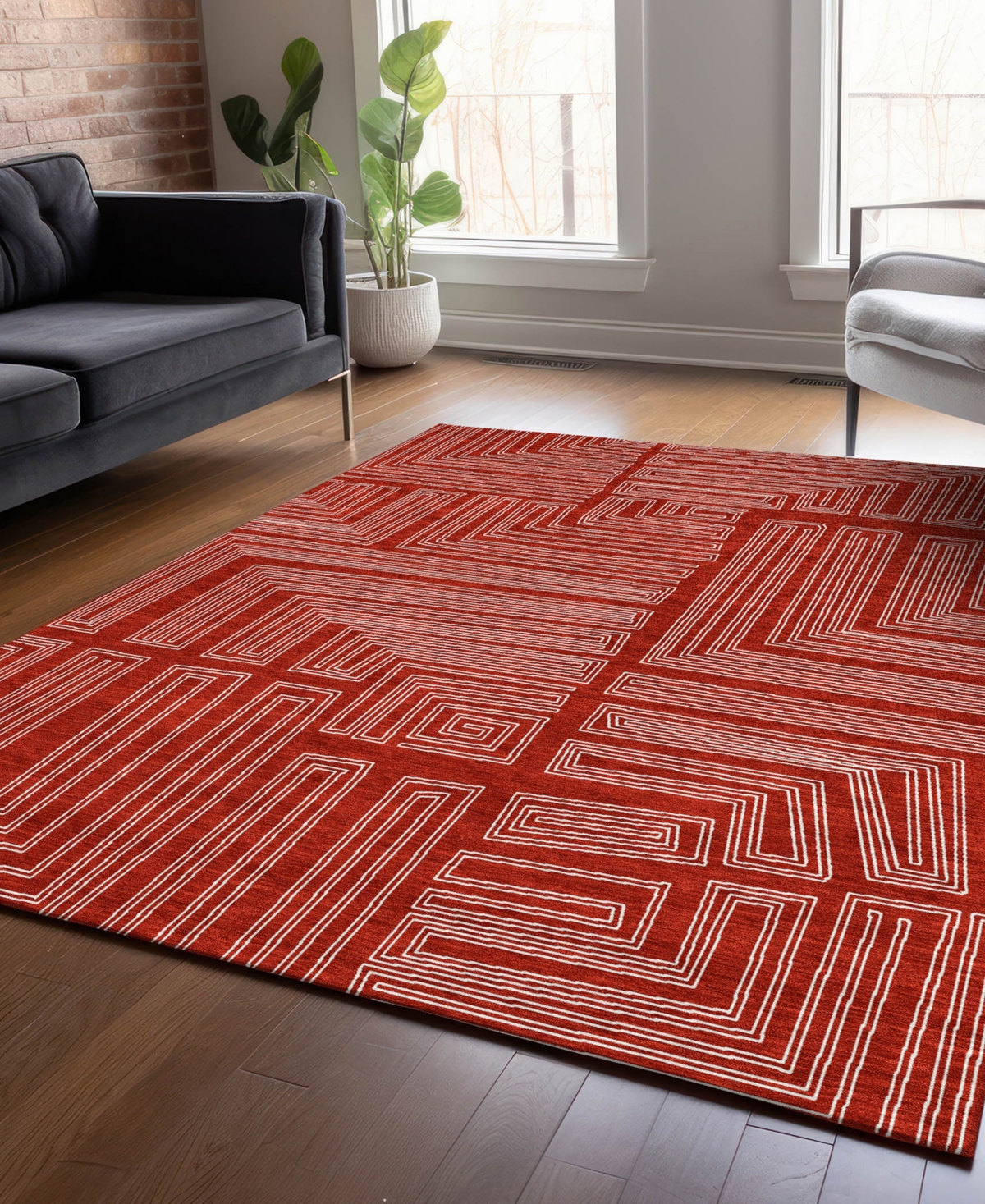 Addison Chantille Machine Washable Acn1045 3'x5' Area Rug In Red