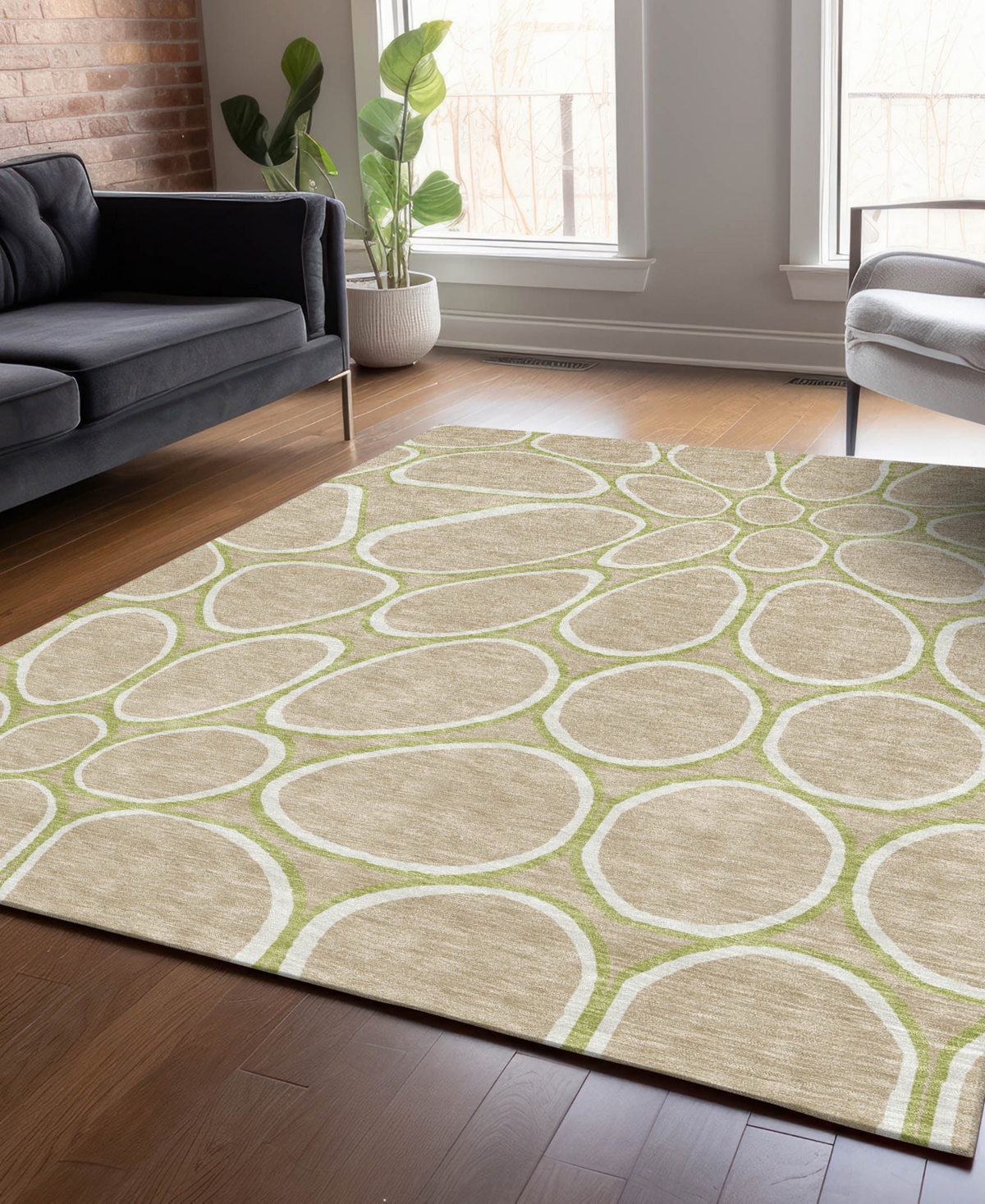 Addison Chantille Machine Washable Acn1041 3'x5' Area Rug In Tan