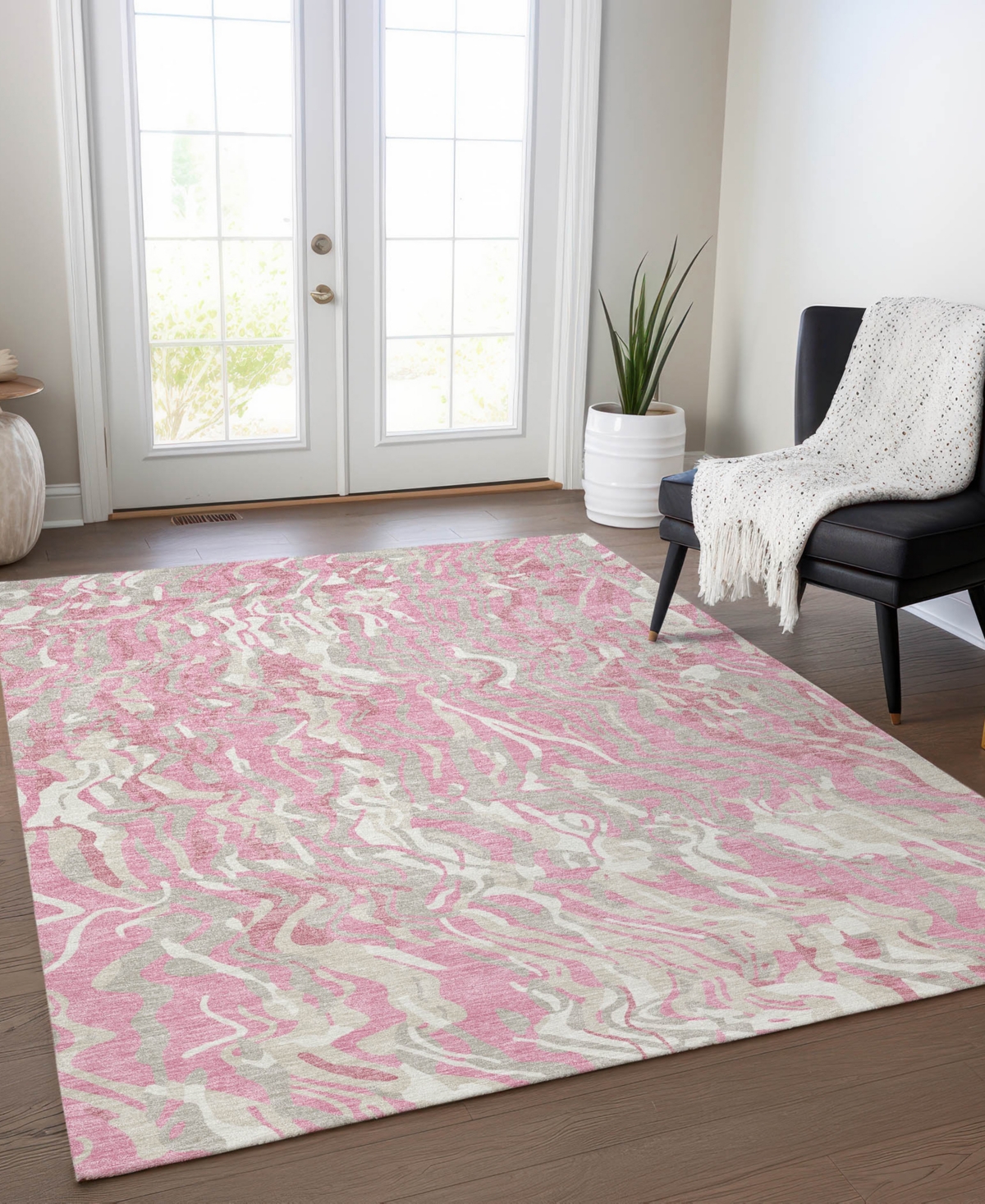 Addison Chantille Machine Washable Acn1038 2'6"x3'10" Area Rug In Pink