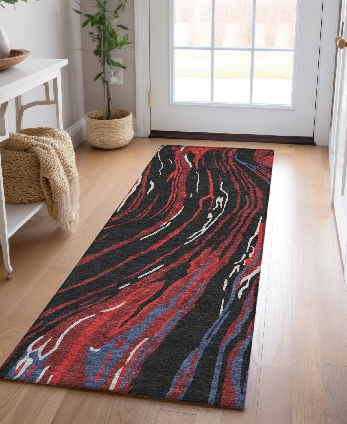 Addison Chantille Machine Washable Acn1037 2'3"x7'6" Runner Area Rug In Black