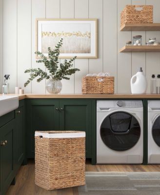 Foldable Water Hyacinth Portable Hamper